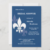 Invitation Fête de la mariée moderne de 3 Fleur de Lis (Dos)