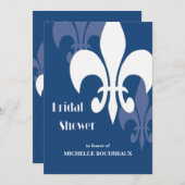 Invitation Fête de la mariée moderne de 3 Fleur de Lis (Devant / Derrière)