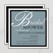 Invitation Fête de la mariée moderne et élégante dans (Devant / Derrière)