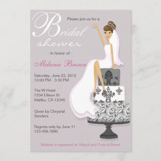 Invitation Fête de la mariée moderne rose chic de