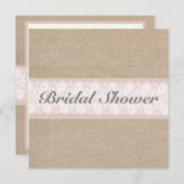 Invitation Fête de la mariée personnalisable rose de toile de (Devant / Derrière)