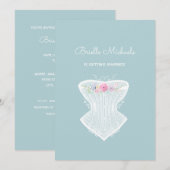 Invitation Fête de la mariée personnelle florale de lingerie (Devant / Derrière)
