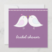 Invitation Fête de la mariée pourpre avec les inséparables (Dos)