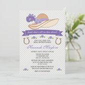 Invitation Fête de la mariée pourpre de casquette de Derby (Debout devant)