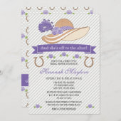 Invitation Fête de la mariée pourpre de casquette de Derby (Devant / Derrière)