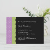 Invitation Fête de la mariée pourpre de dentelle de vert de (Debout devant)