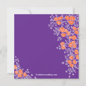 Invitation Fête de la mariée pourpre de jolie fleur et orange (Dos)