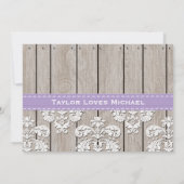 Invitation Fête de la mariée pourpre de pot de maçon de (Dos)