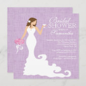 Invitation Fête de la mariée pourpre lilas moderne de vin de (Devant / Derrière)