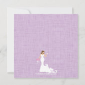 Invitation Fête de la mariée pourpre lilas moderne de vin de (Dos)