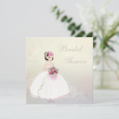 Invitation Fête de la mariée romantique de coeurs de belle (Debout devant)