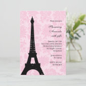 Invitation Fête de la mariée romantique de Paris (Debout devant)