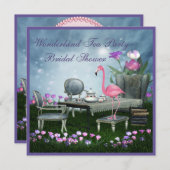 Invitation Fête de la mariée rose de thé du pays des (Devant / Derrière)