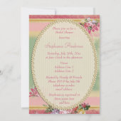 Invitation Fête de la mariée rose de Tour Eiffel et de lustre (Dos)