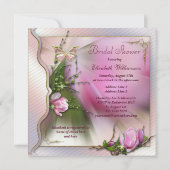 Invitation Fête de la mariée rose d'étincelle de papillon de (Dos)