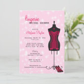 Invitation Fête de la mariée rose et noire de lingerie de (Debout devant)