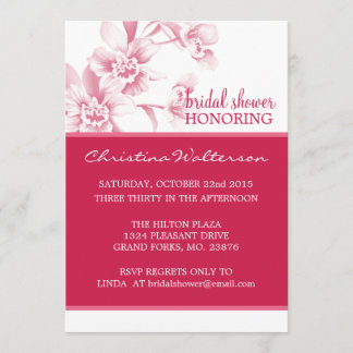 Invitation Fête de la mariée rouge et rose de rouge à lèvres