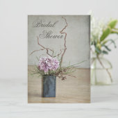 Invitation Fête de la mariée rustique chic de disposition (Debout devant)