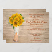 Invitation Fête de la mariée rustique de bottes et de (Devant / Derrière)