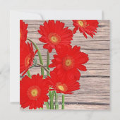 Invitation Fête de la mariée rustique de pays de Gerbera de (Dos)