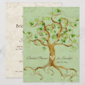 Invitation Fête de la mariée sage Antiqued par racines (Devant / Derrière)