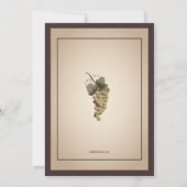 Invitation Fête de la mariée toscane de vin de vigne de Vieux (Dos)