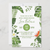 Invitation Fête de la mariée tropicale de palmettes (Devant)