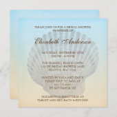 Invitation Fête de la mariée tropicale de plage de coquillage (Devant / Derrière)