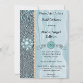Invitation Fête de la mariée Turquoise Blue Foil & Silk & Pea (Devant)
