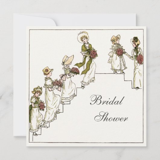 Invitation Fête de la mariée victorienne de jeune mariée et (Devant)