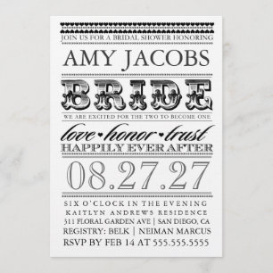 Invitation Fête de la mariée vintage de CHROMATOGRAPHIE