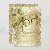 Invitation Fête de la mascarade d'or (Devant / Derrière)