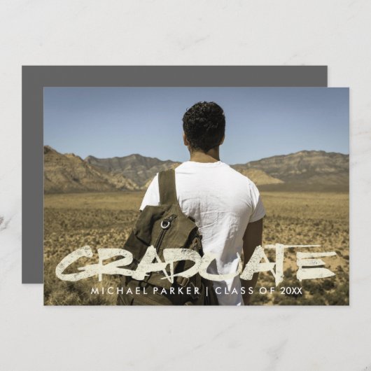 Invitation Fête de la masculine de texte moderne en difficult (Devant / Derrière)