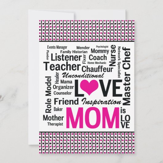 Invitation Fête de la mère - Fête des mères ou anniversaire d (Devant)