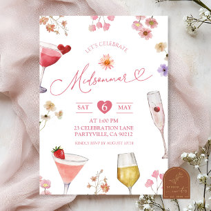 Invitation Fête de la mi-été dans une prairie de fleurs sauva