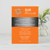 Invitation Fête de la mitzvah du bar gris orange (Debout devant)