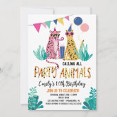 Invitation Fête de la morue Animaux Fête d'anniversaire pour  (Devant)