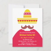 Invitation Fête de la Moustache Sombrero Mexicaine (Devant)