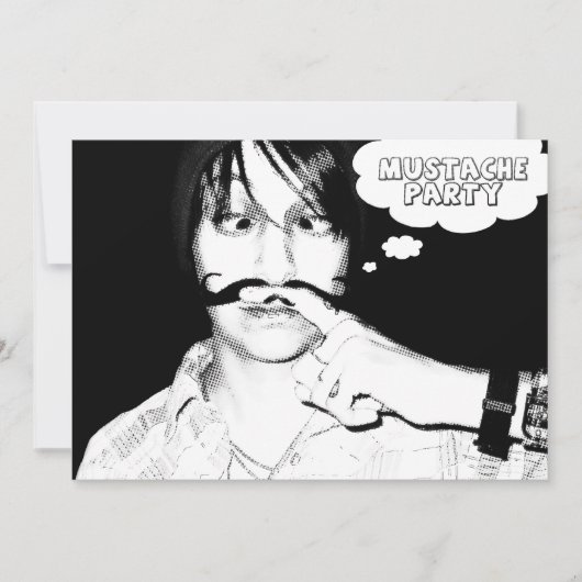 Invitation fête de la moustache : staches comiques (Devant)