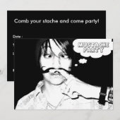 Invitation fête de la moustache : staches comiques (Devant / Derrière)