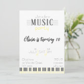 Invitation Fête de la musique couleur Anniversaire (Debout devant)