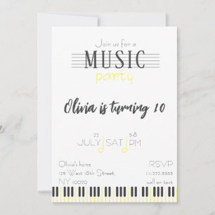 Invitation Fête de la musique couleur Anniversaire