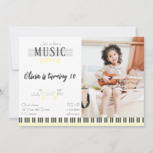 Invitation Fête de la musique couleur Anniversaire