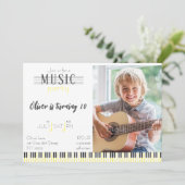 Invitation Fête de la musique couleur Anniversaire (Debout devant)