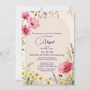 Invitation Fête de la naissance d'une fille juive Simchat bat