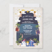 Invitation Fête de la Nativité de Noël Arc religieux (Devant)