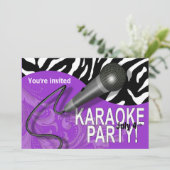 Invitation Fête de la nuit des filles du Karaoke Zebra (Debout devant)
