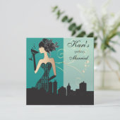 Invitation Fête de la nuit des filles - Turquoise (Debout devant)