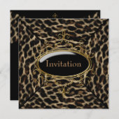 Invitation Fête de la Panthère Or Noir (Devant / Derrière)