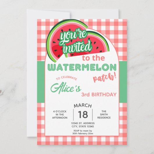 Invitation Fête de la pastèque (Devant)